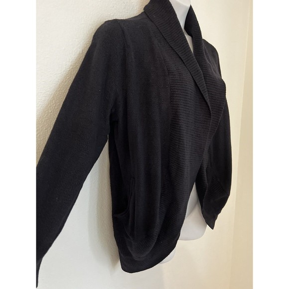 Max & Mia Cardigan Sweater Womens Black Open Front Knit Long Sleeve Size 2X Cozy - Picture 2 of 6